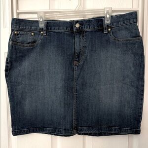 Jean knee length skirt
